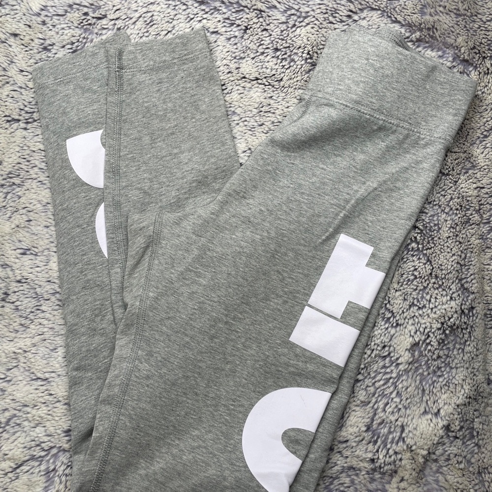 Nike JUST DO IT Gray Leggings High Rise Full Length Tight Fit S